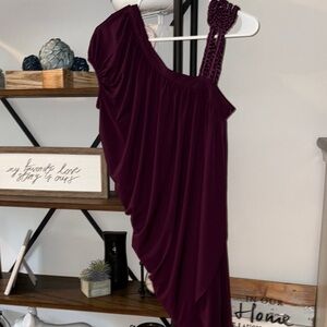 Elegant One-Shoulder Purple Dress